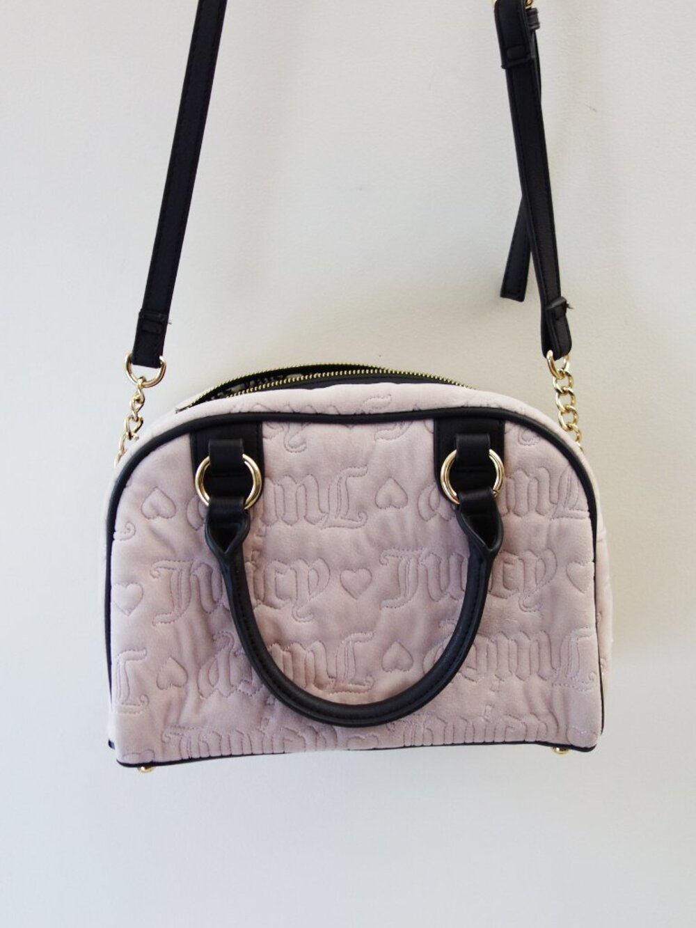 Juicy Couture Vintage Dreams Satchel Size Medium Velvet Blush Pink NWT! - Picture 4 of 13
